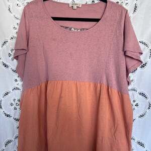 Color Block Dress in Orange and Pink